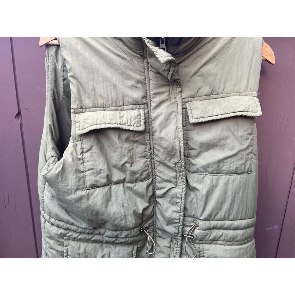 DKNY Active Hooded Vest Women Size Smalk in Full-Zip Washed Olive Green - Picture 4 of 9